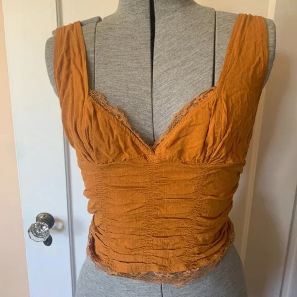 Free People Orange cropped tank